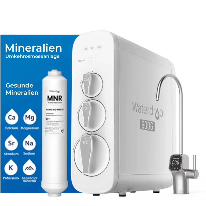 Waterdrop G3P600 Mineralien Umkehrosmose Wasserfilter mit MNR35 Ersatzfilter