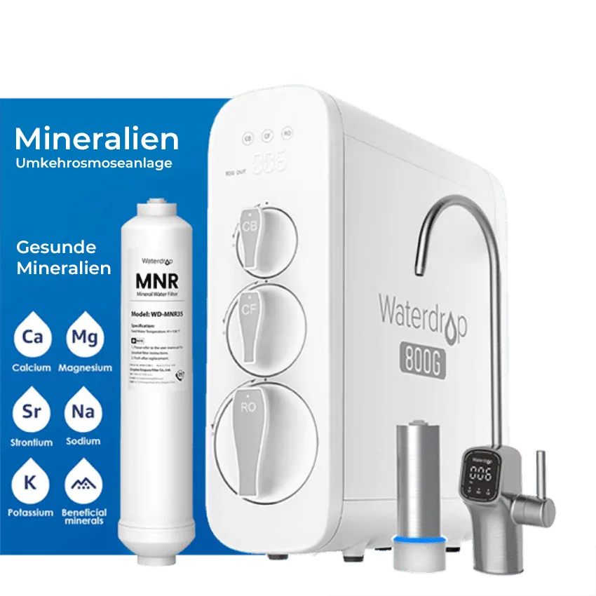 Waterdrop G3P800 Mineralien Umkehrosmose Wasserfilter mit MNR35 Ersatzfilter